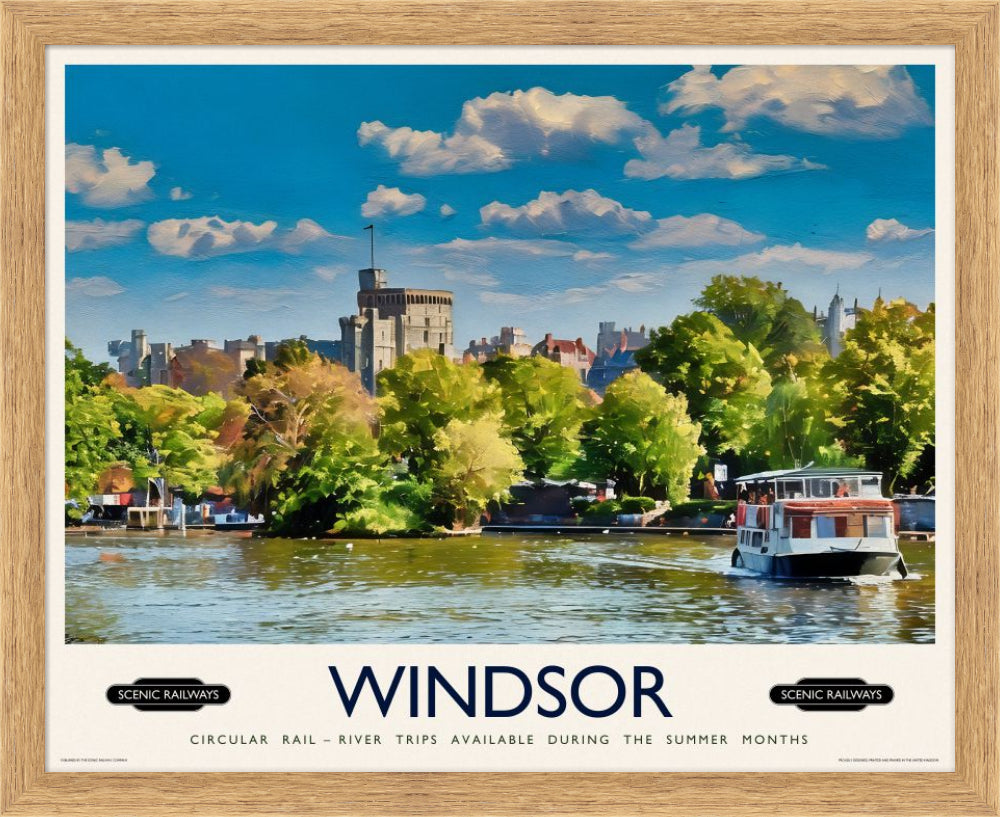 Vintage travel poster- Windsor, Berkshire - Scenic Railways