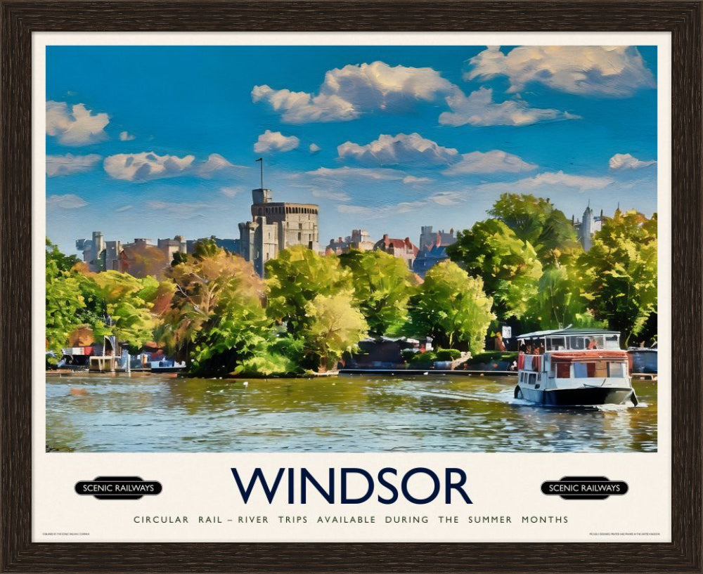Vintage travel poster- Windsor, Berkshire - Scenic Railways
