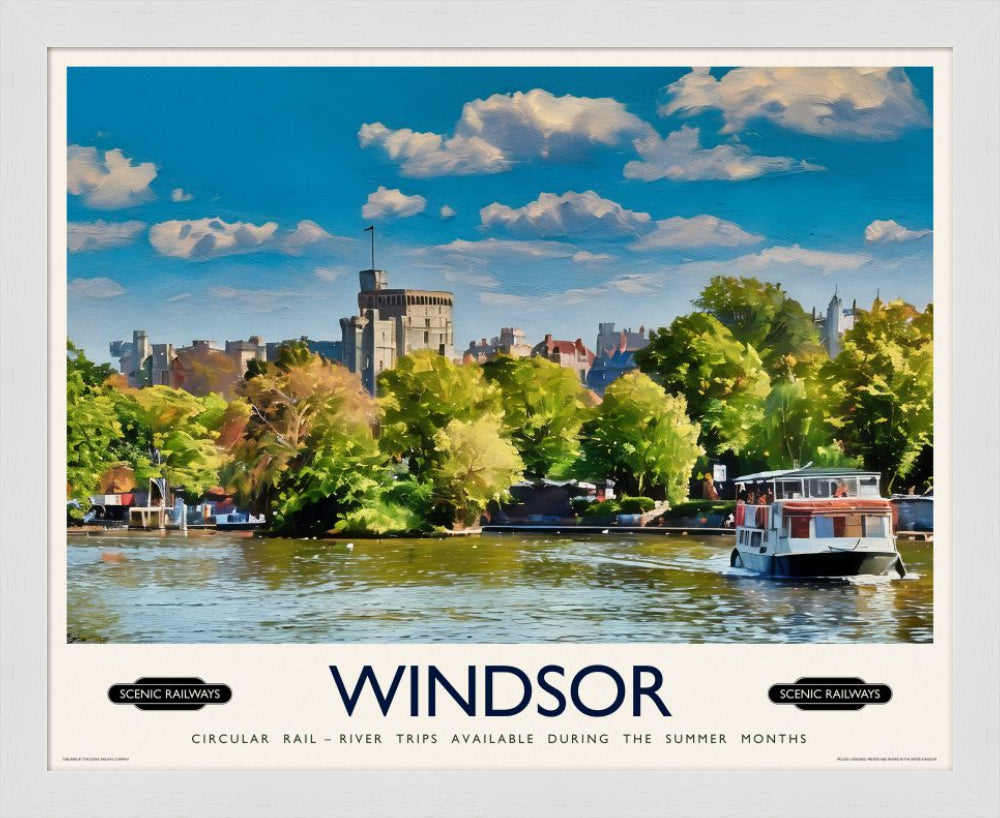 Vintage travel poster- Windsor, Berkshire - Scenic Railways