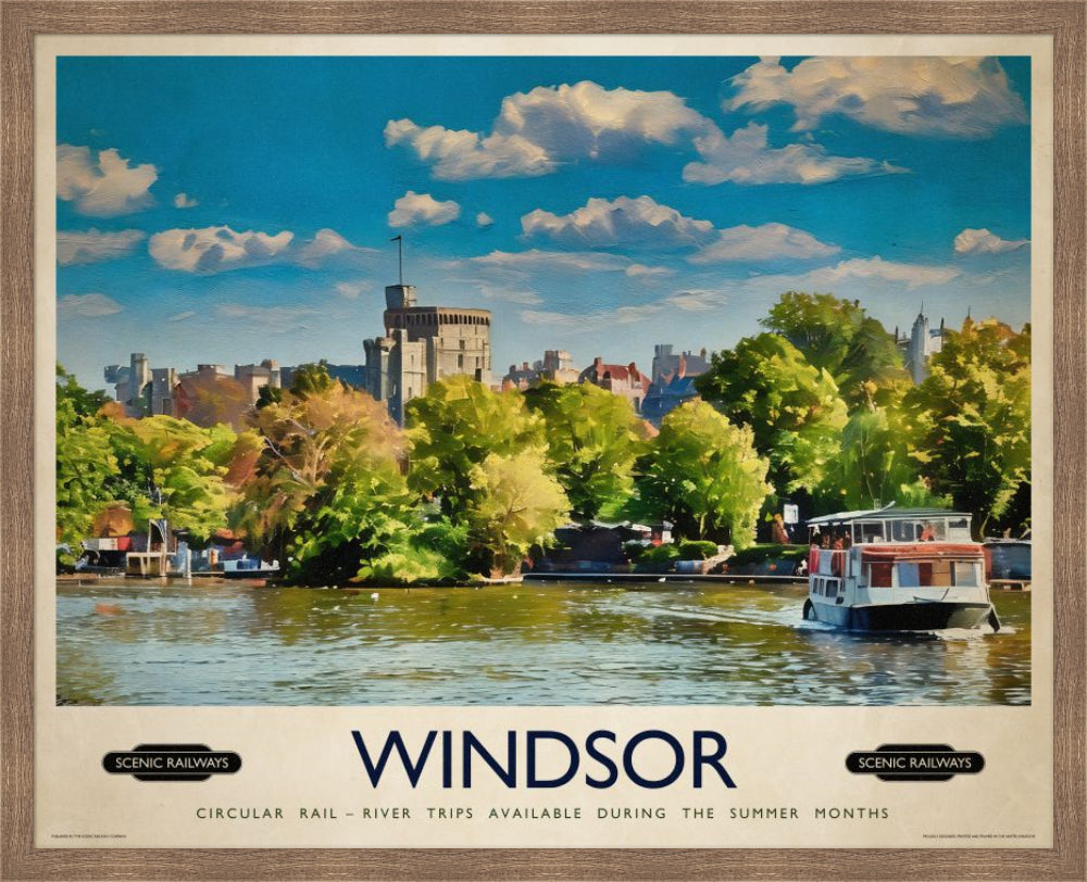 Vintage travel poster- Windsor, Berkshire - Scenic Railways