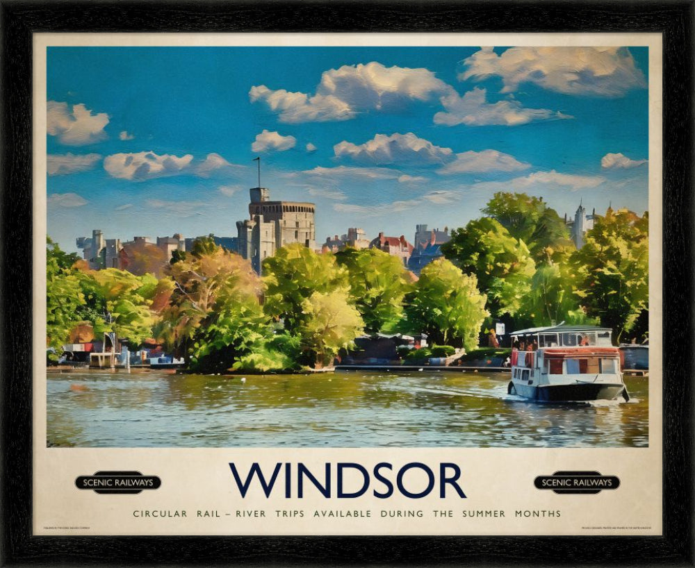 Vintage travel poster- Windsor, Berkshire - Scenic Railways
