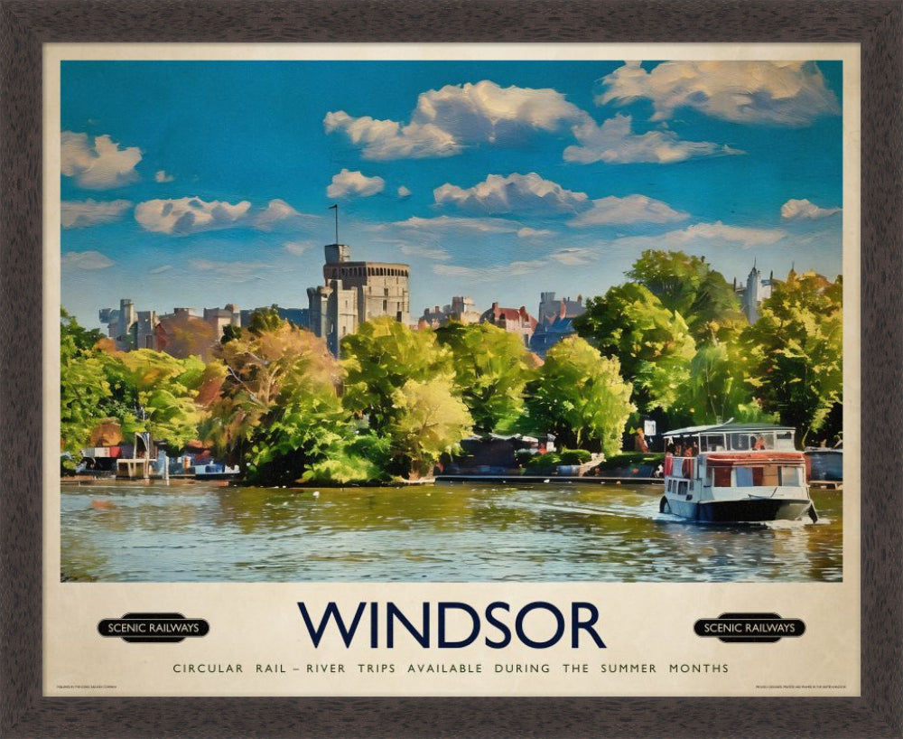 Vintage travel poster- Windsor, Berkshire - Scenic Railways