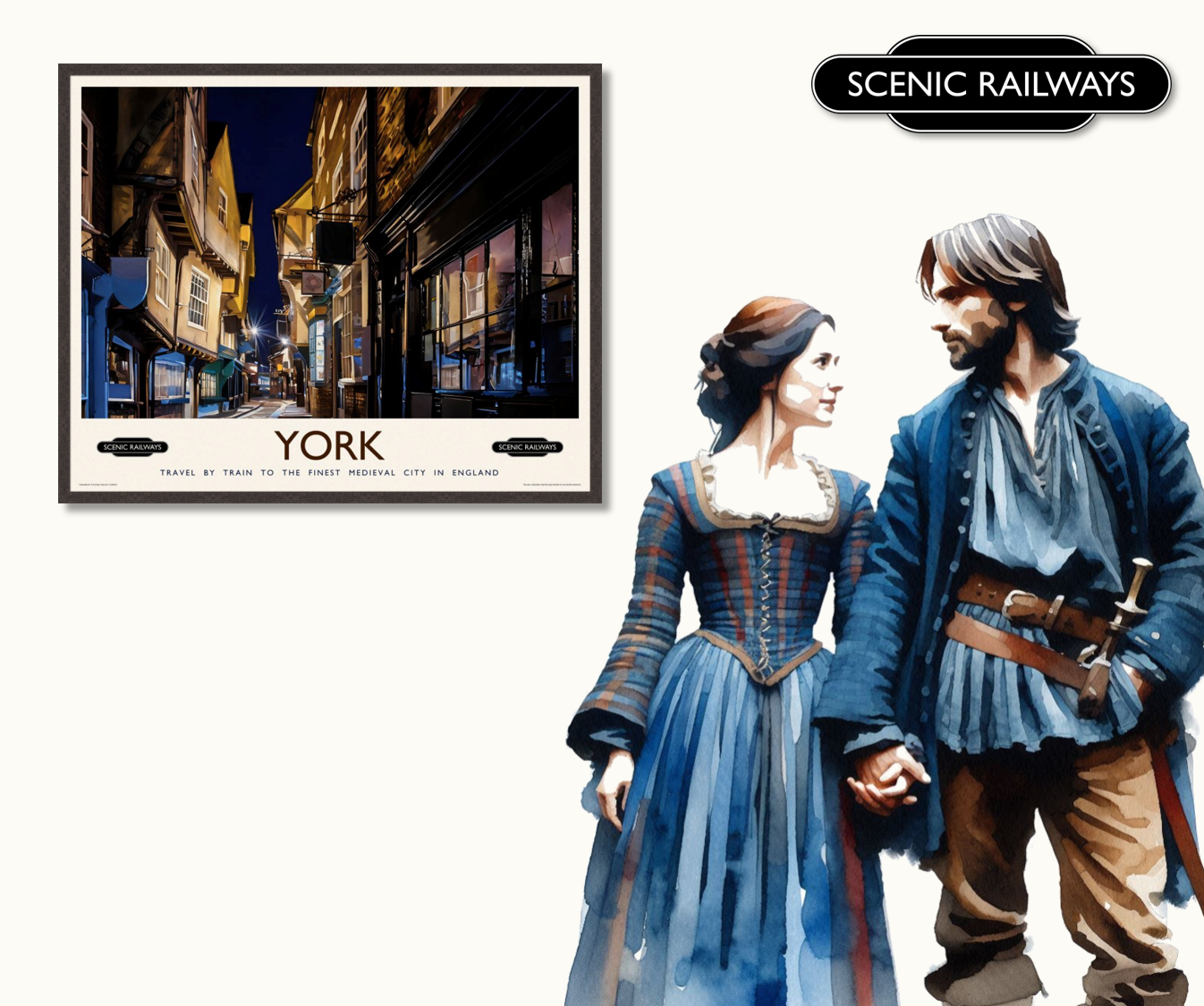 Vintage travel poster- York, The Shambles - Scenic Railways