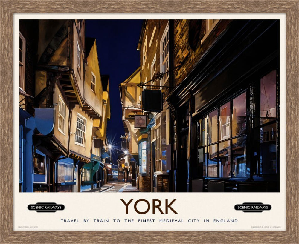 Vintage travel poster- York, The Shambles - Scenic Railways