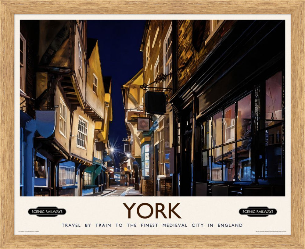 Vintage travel poster- York, The Shambles - Scenic Railways