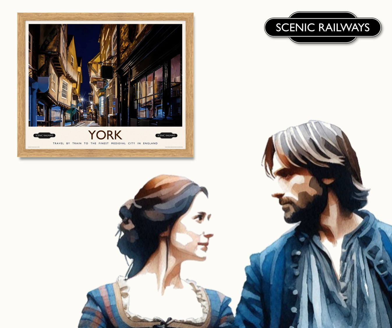 Vintage travel poster- York, The Shambles - Scenic Railways