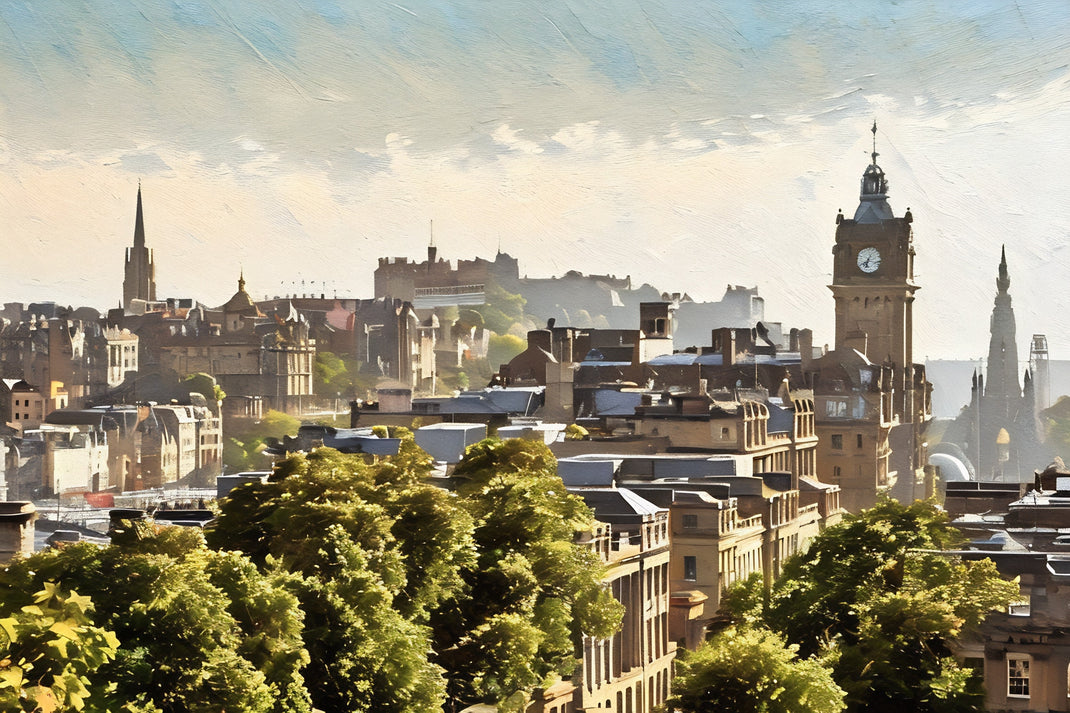 The Scenic Railway art print of Edinburgh as view from Calton Hill.