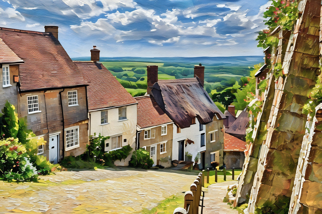 The Scenic Railways art print of Gold Hill, Dorset