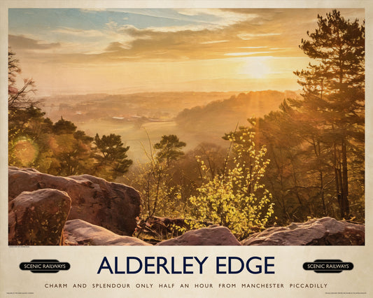 Vintage travel poster- Alderley Edge, Cheshire - Scenic Railways
