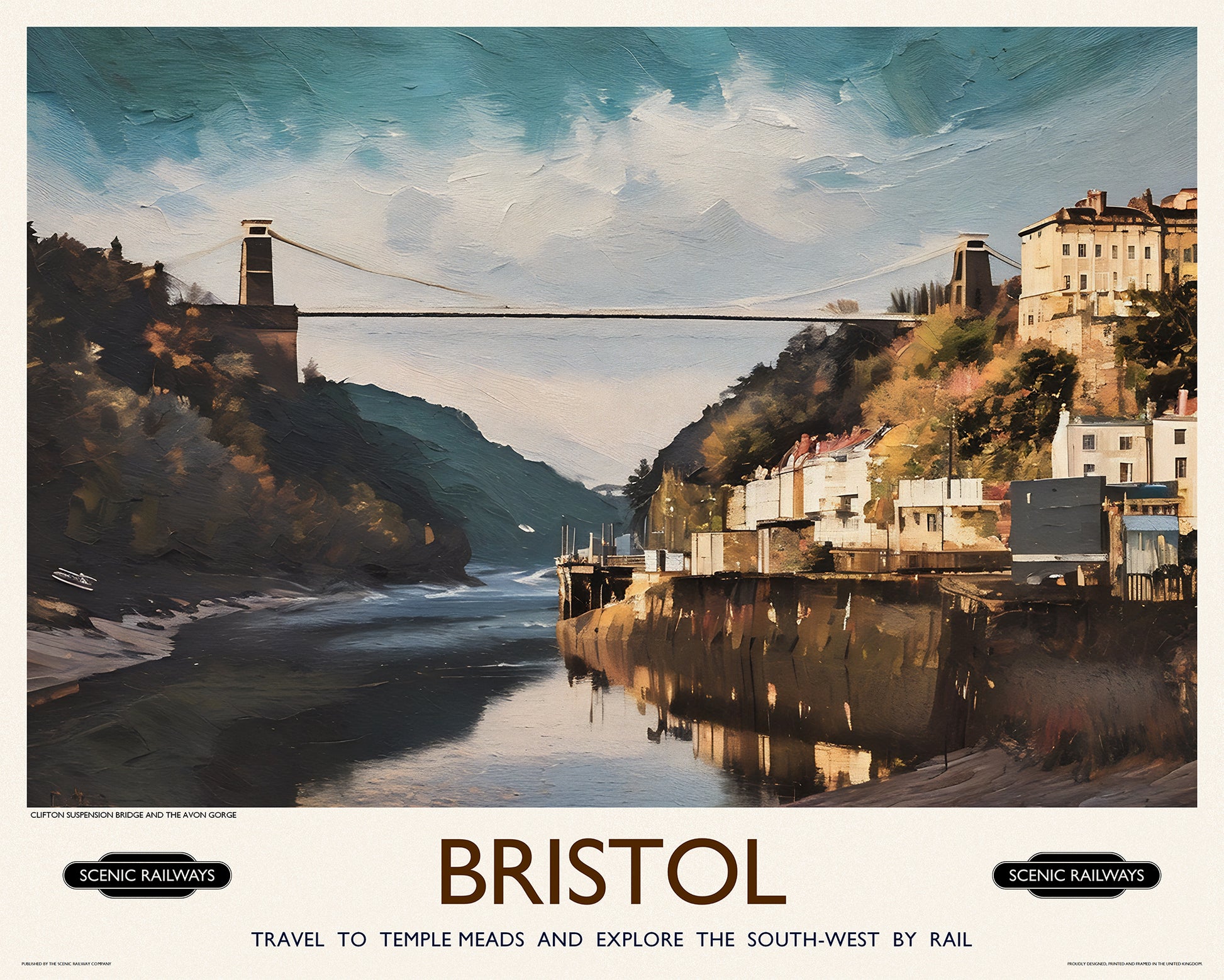 Vintage travel poster- Bristol - Scenic Railways