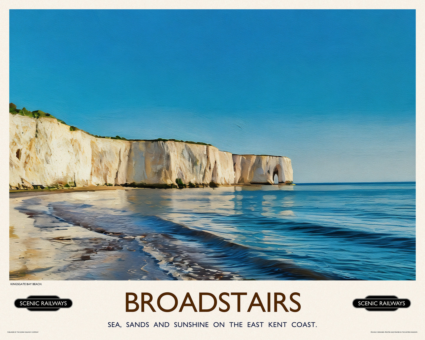Vintage travel poster- Broadstairs, Kent - Scenic Railways