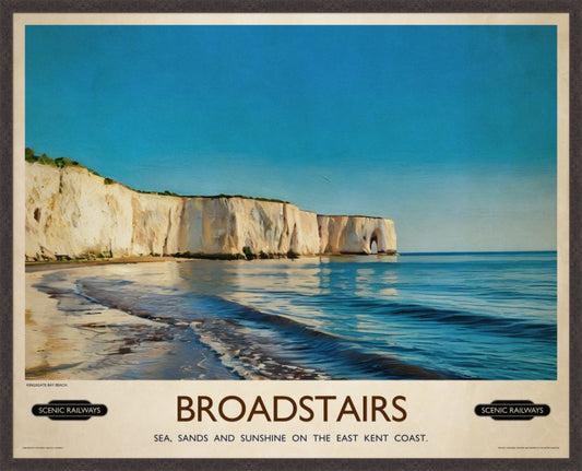 Broadstairs, Kent vintage railway travel print – framed British landscape wall art
