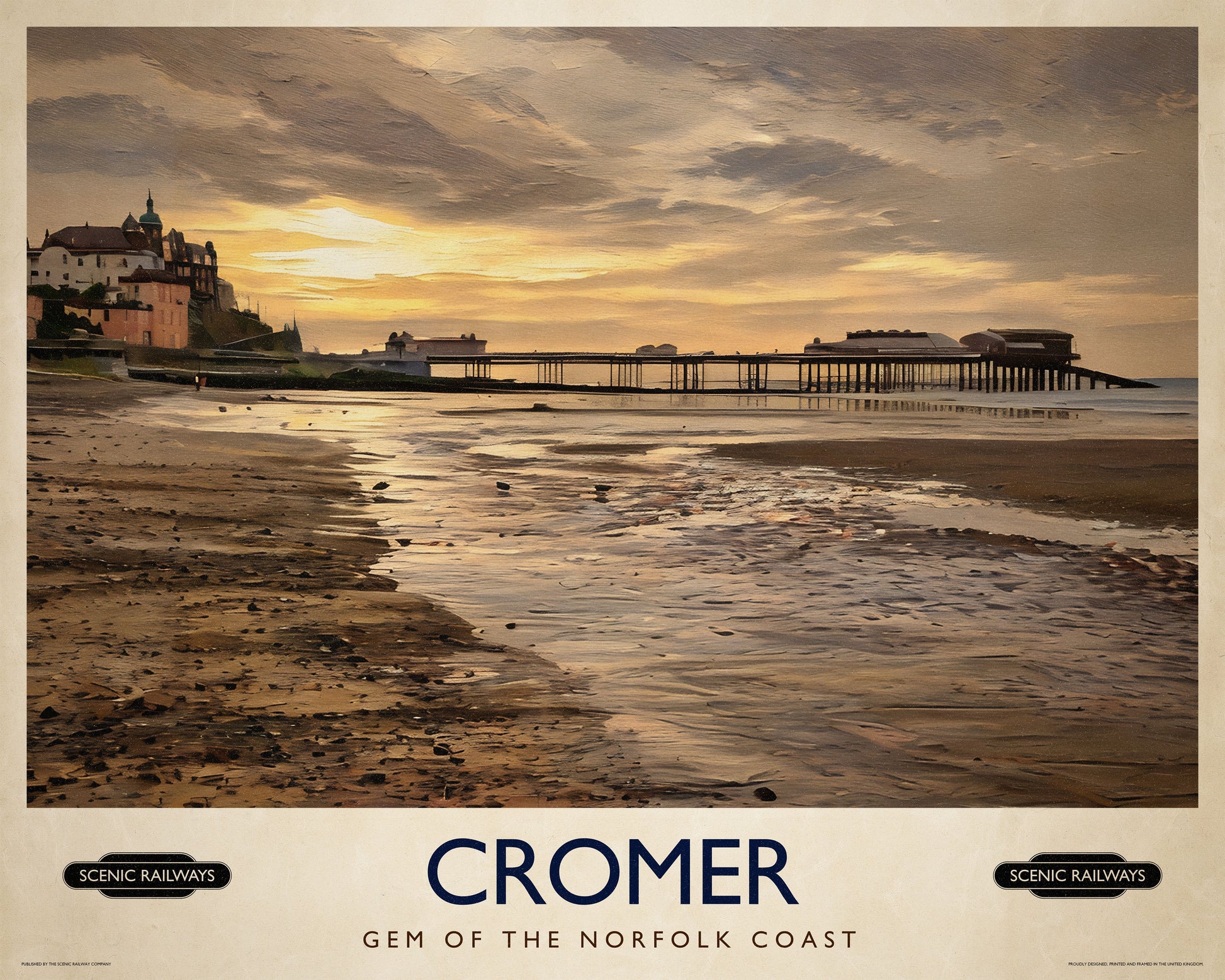 Vintage travel poster- Cromer, Norfolk - Scenic Railways