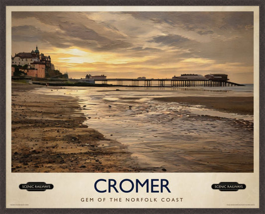 Cromer, Norfolk vintage railway travel print – framed British landscape wall art