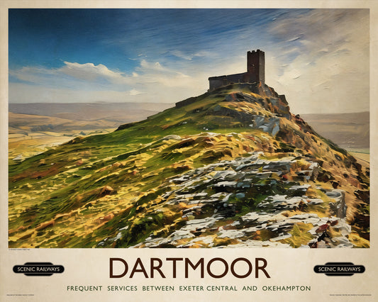 Vintage travel poster- Dartmoor, Devon - Scenic Railways