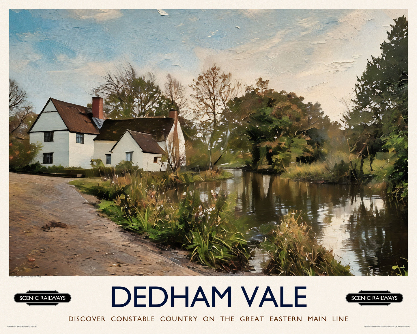 Vintage travel poster- Dedham Vale, Constable Country - Scenic Railways
