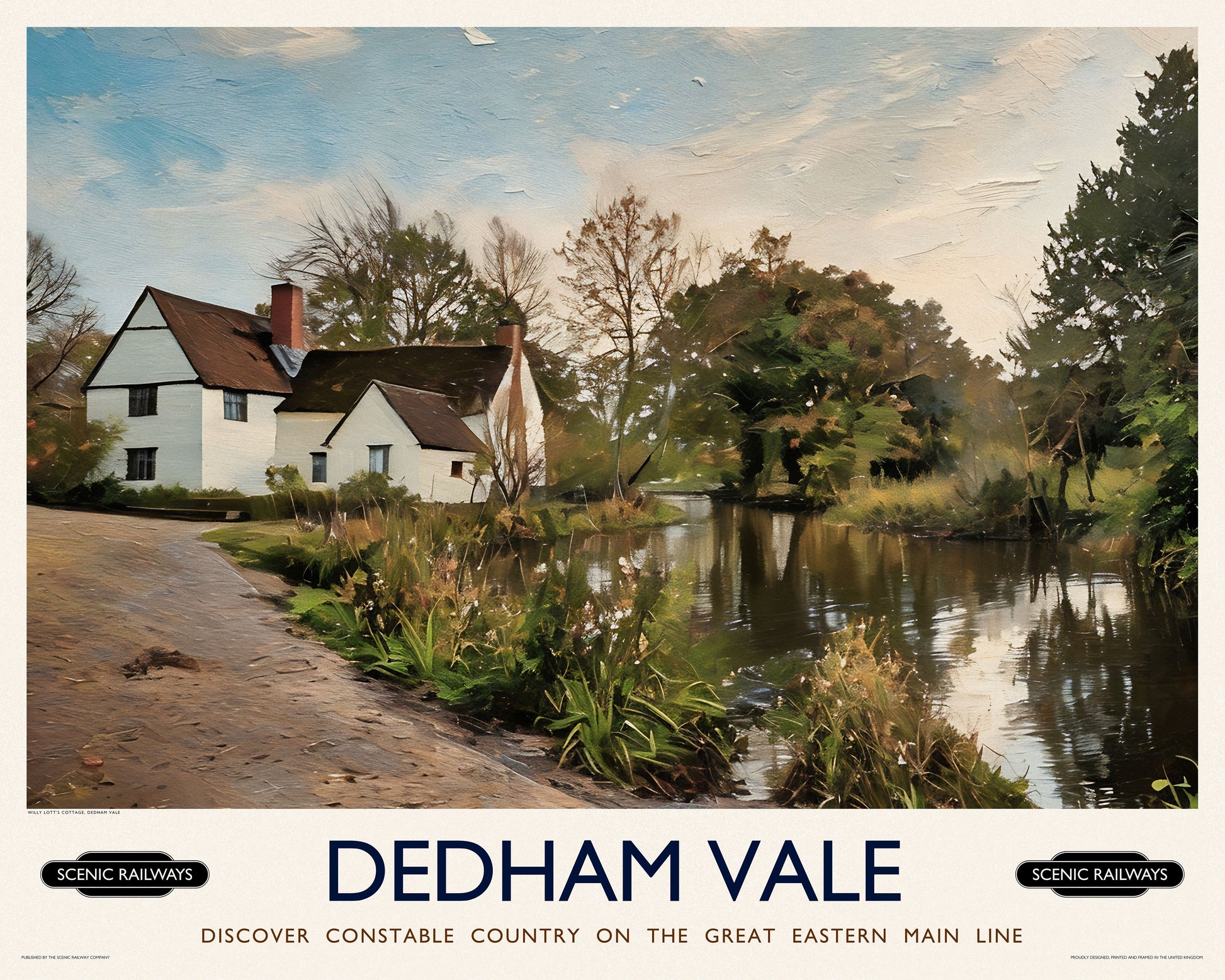 Vintage travel poster- Dedham Vale, Constable Country - Scenic Railways