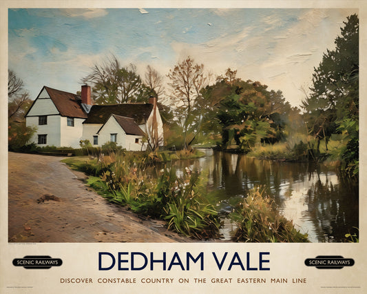 Vintage travel poster- Dedham Vale, Constable Country - Scenic Railways
