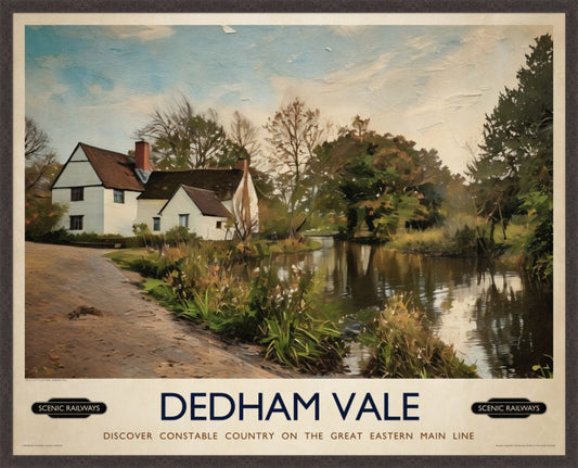 Dedham Vale, Constable Country vintage railway travel print – framed British landscape wall art