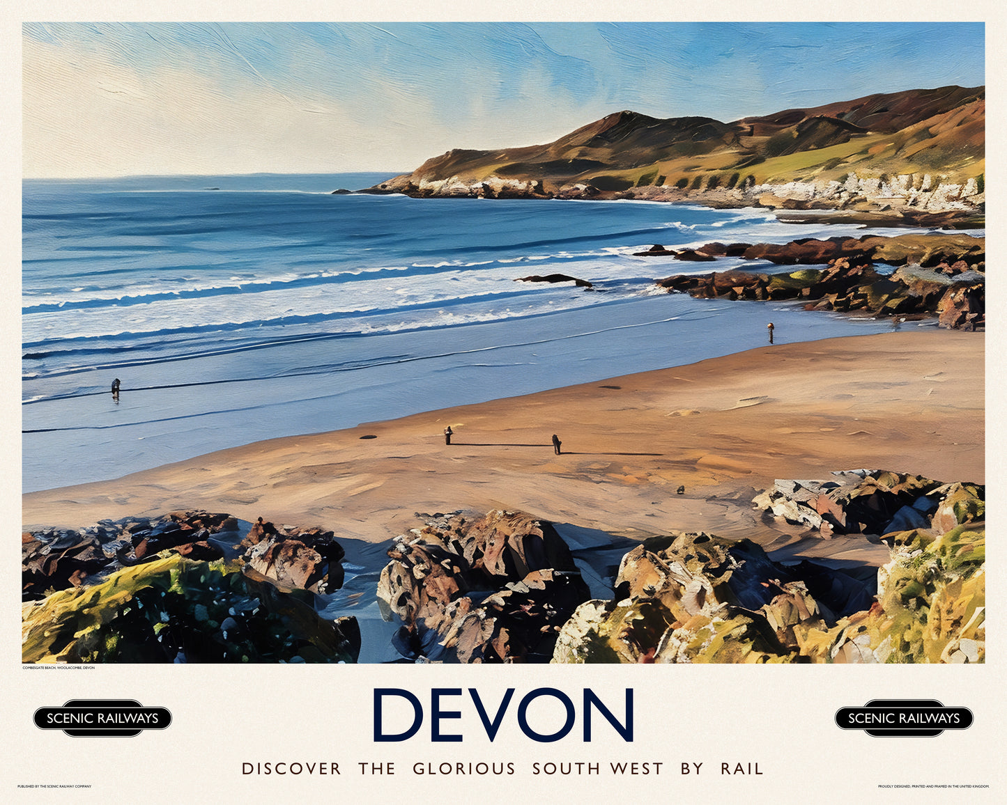 Vintage travel poster- Devon - Scenic Railways