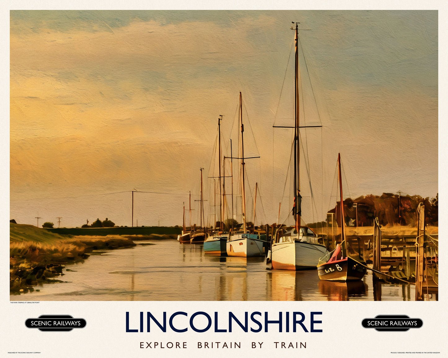 Vintage travel poster- Lincolnshire - Scenic Railways