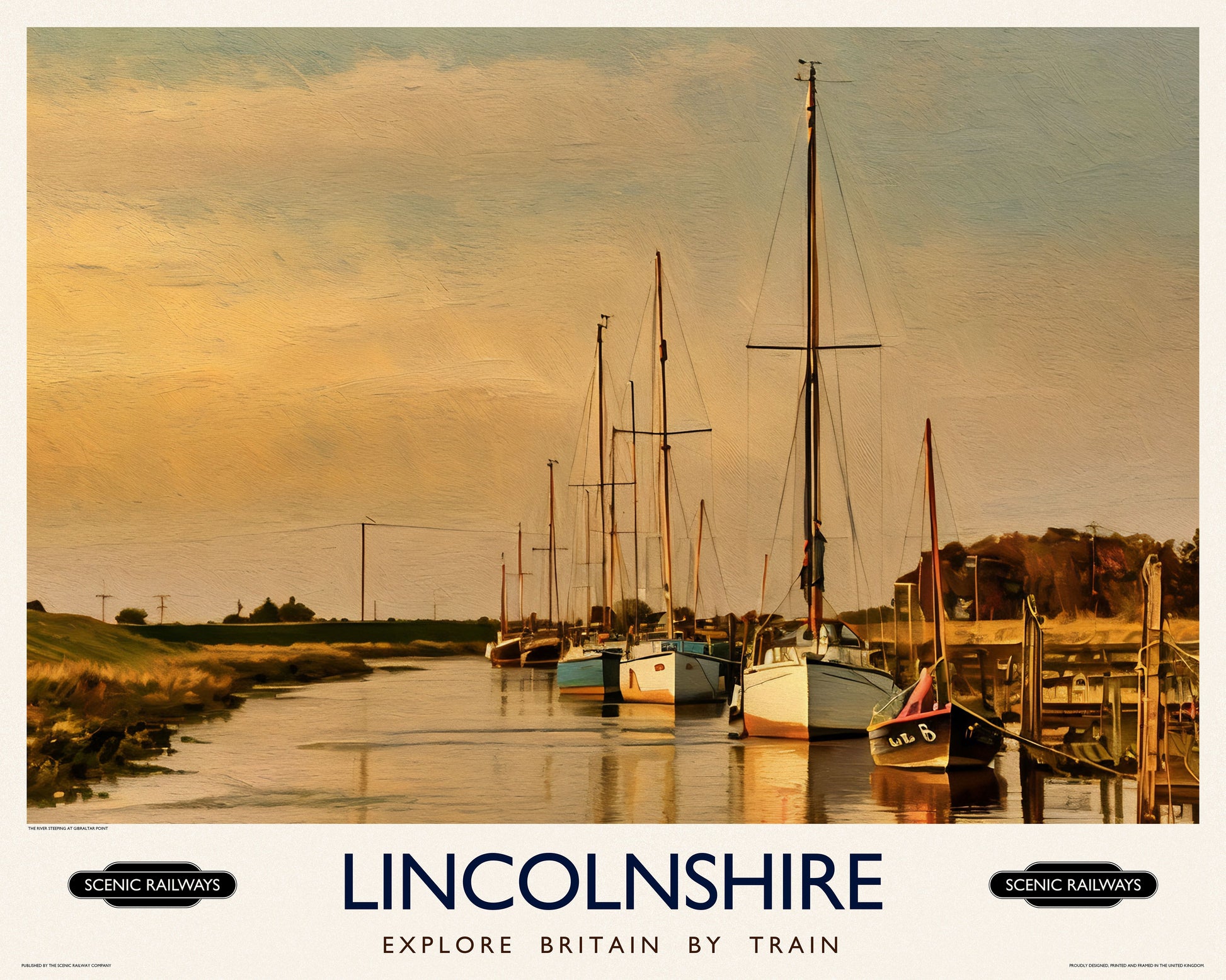 Vintage travel poster- Lincolnshire - Scenic Railways