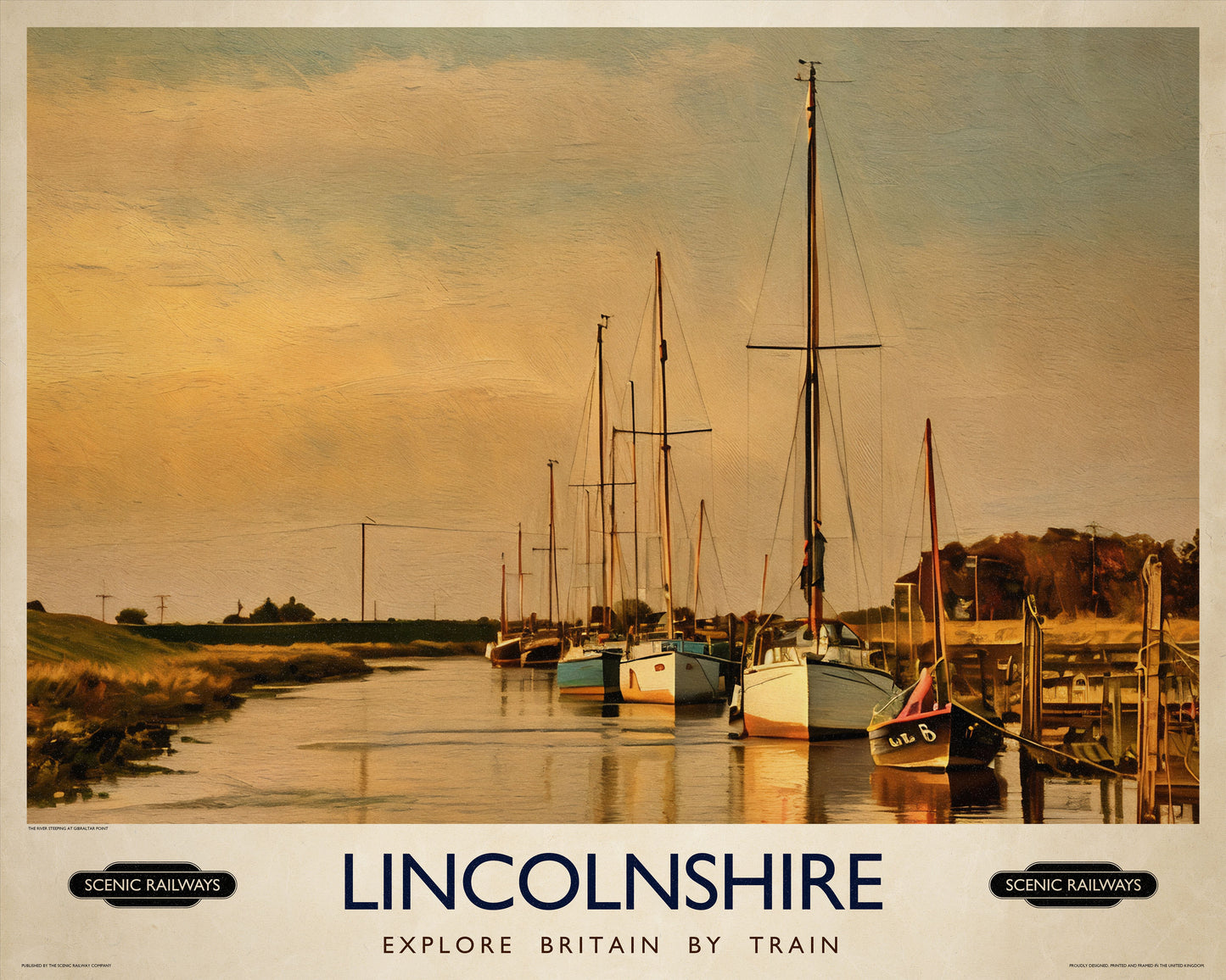 Vintage travel poster- Lincolnshire - Scenic Railways