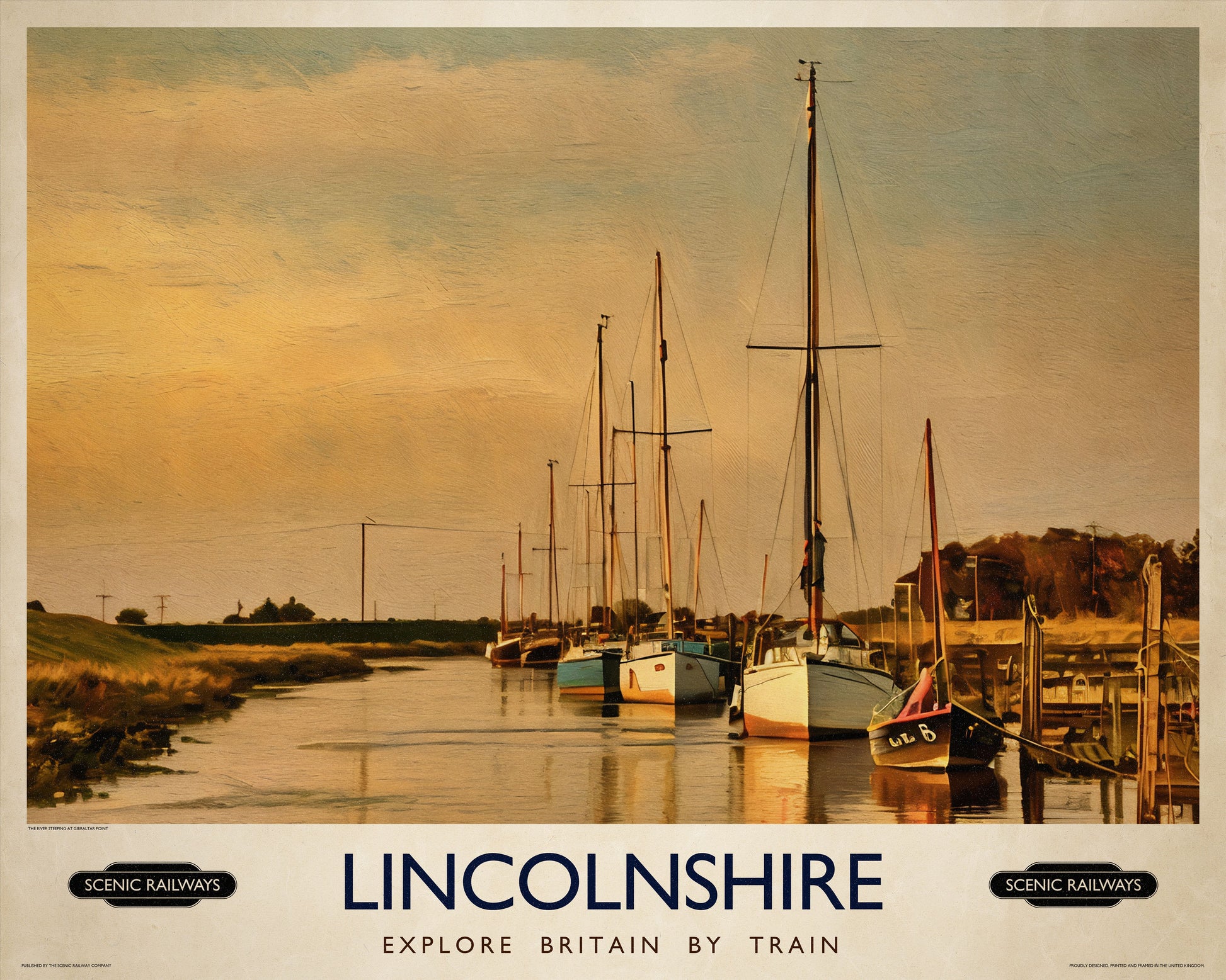 Vintage travel poster- Lincolnshire - Scenic Railways