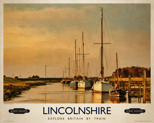 Vintage travel poster- Lincolnshire - Scenic Railways