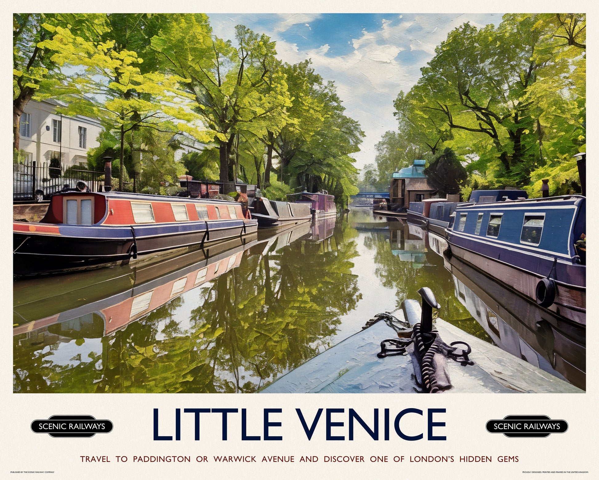 Vintage travel poster- Little Venice, London - Scenic Railways