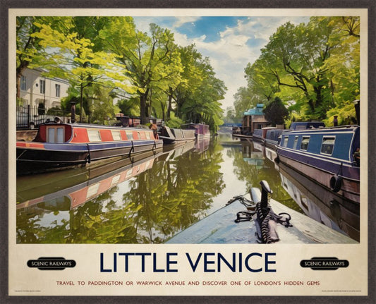Little Venice, London vintage railway travel print – framed British landscape wall art