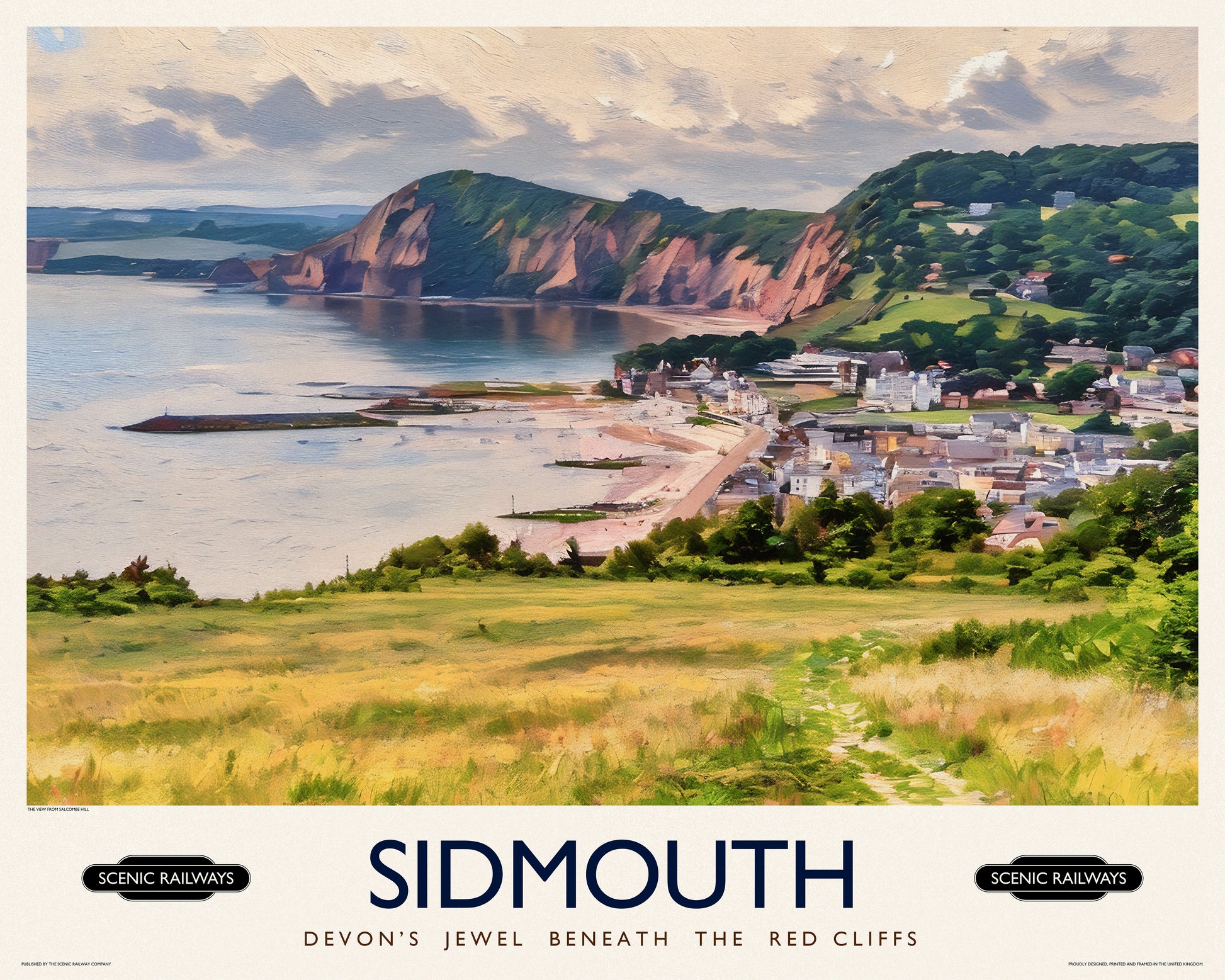 Vintage travel poster- Sidmouth, Devon - Scenic Railways