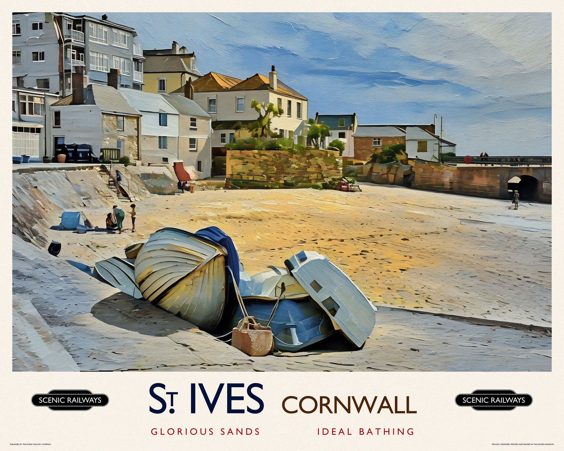 Vintage travel poster- St. Ives, Cornwall - Scenic Railways