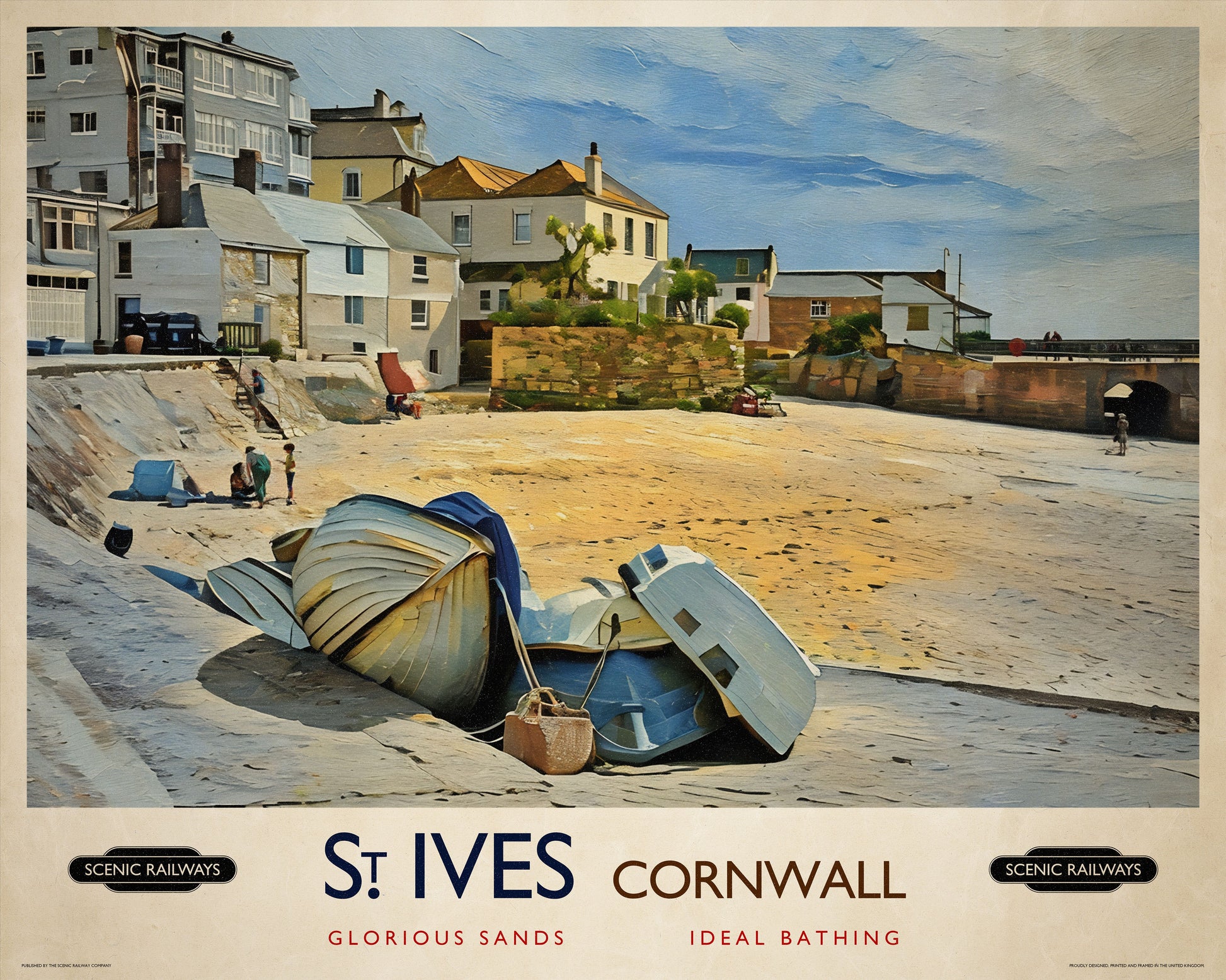 Vintage travel poster- St. Ives, Cornwall - Scenic Railways