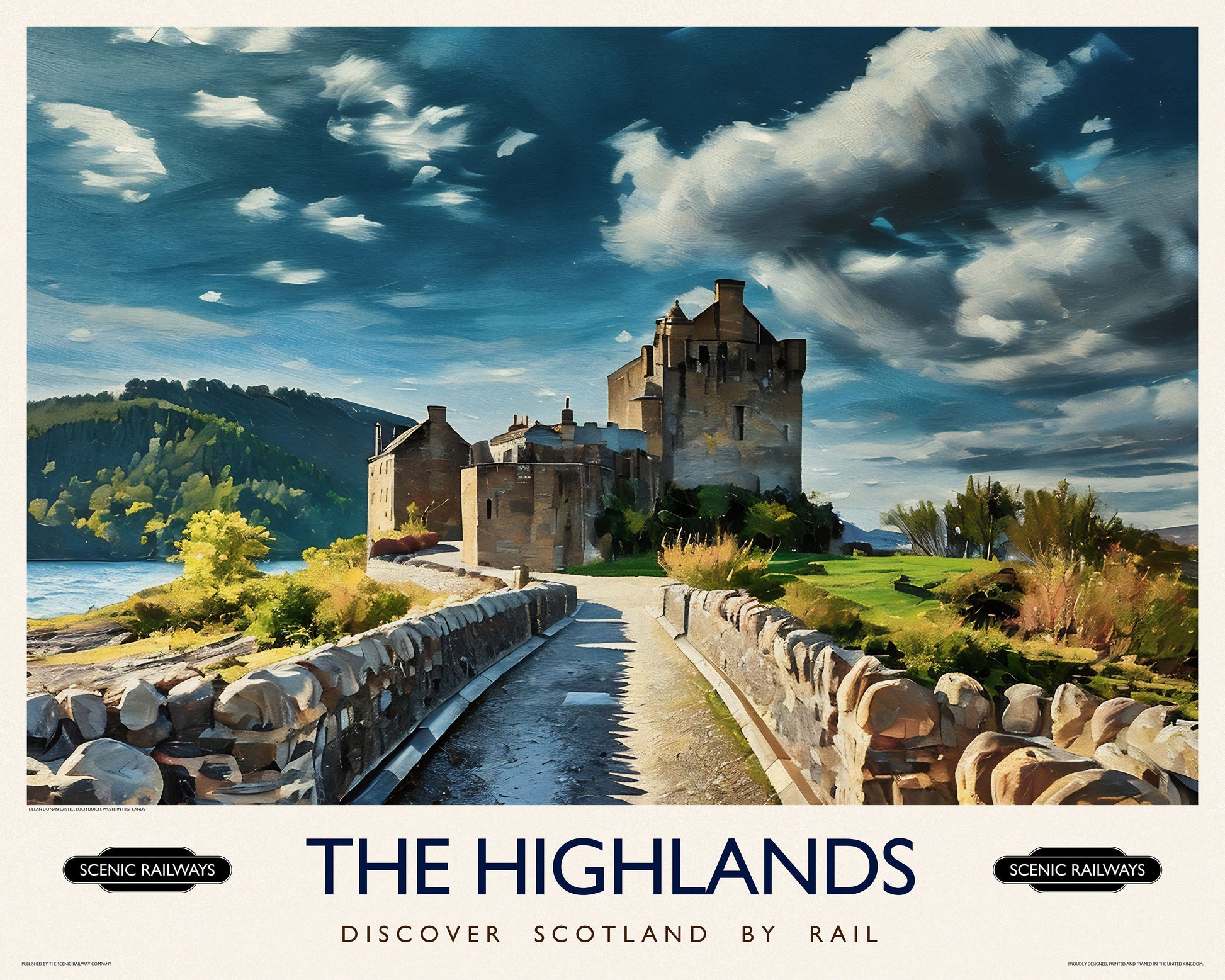 Vintage travel poster- The Highlands, Scotland - Scenic Railways