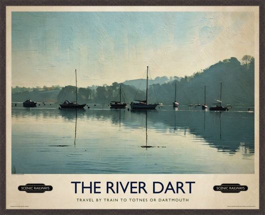 The River Dart, Devon vintage railway travel print – framed British landscape wall art