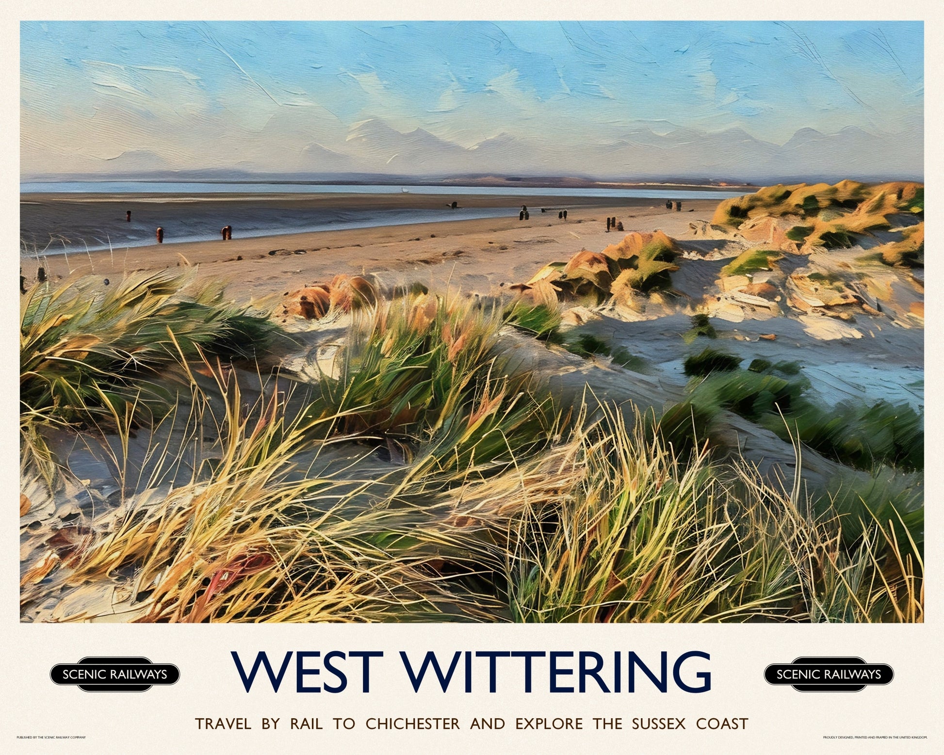 Vintage travel poster- West Wittering, West Sussex - Scenic Railways