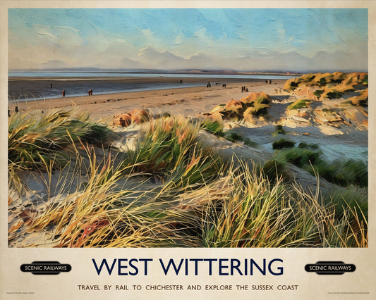 Vintage travel poster- West Wittering, West Sussex - Scenic Railways