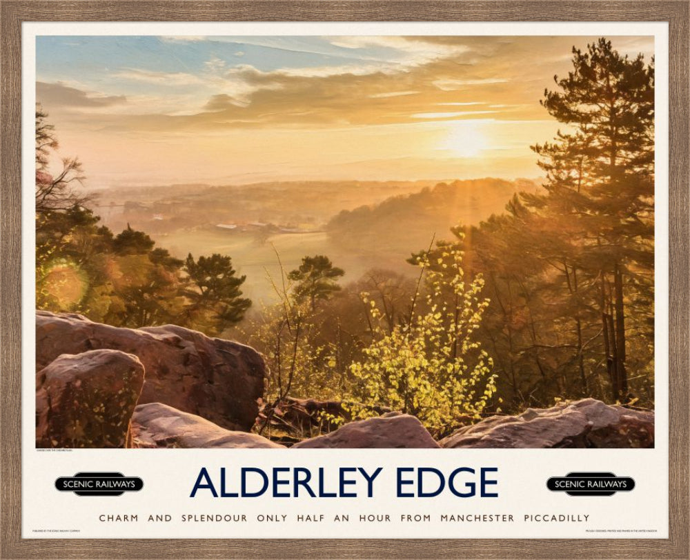 Vintage travel poster- Alderley Edge, Cheshire - Scenic Railways