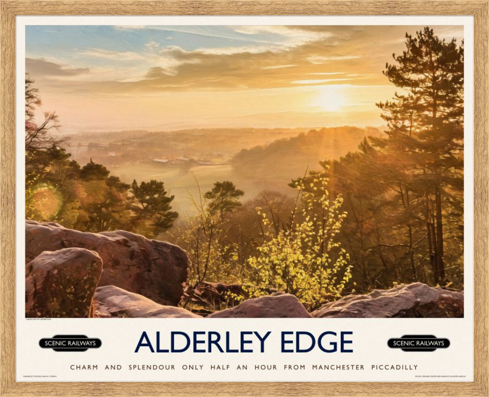 Vintage travel poster- Alderley Edge, Cheshire - Scenic Railways