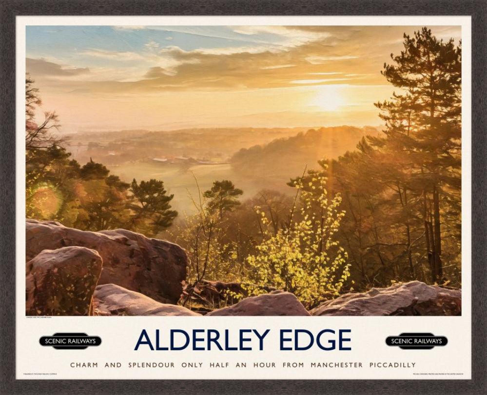 Vintage travel poster- Alderley Edge, Cheshire - Scenic Railways