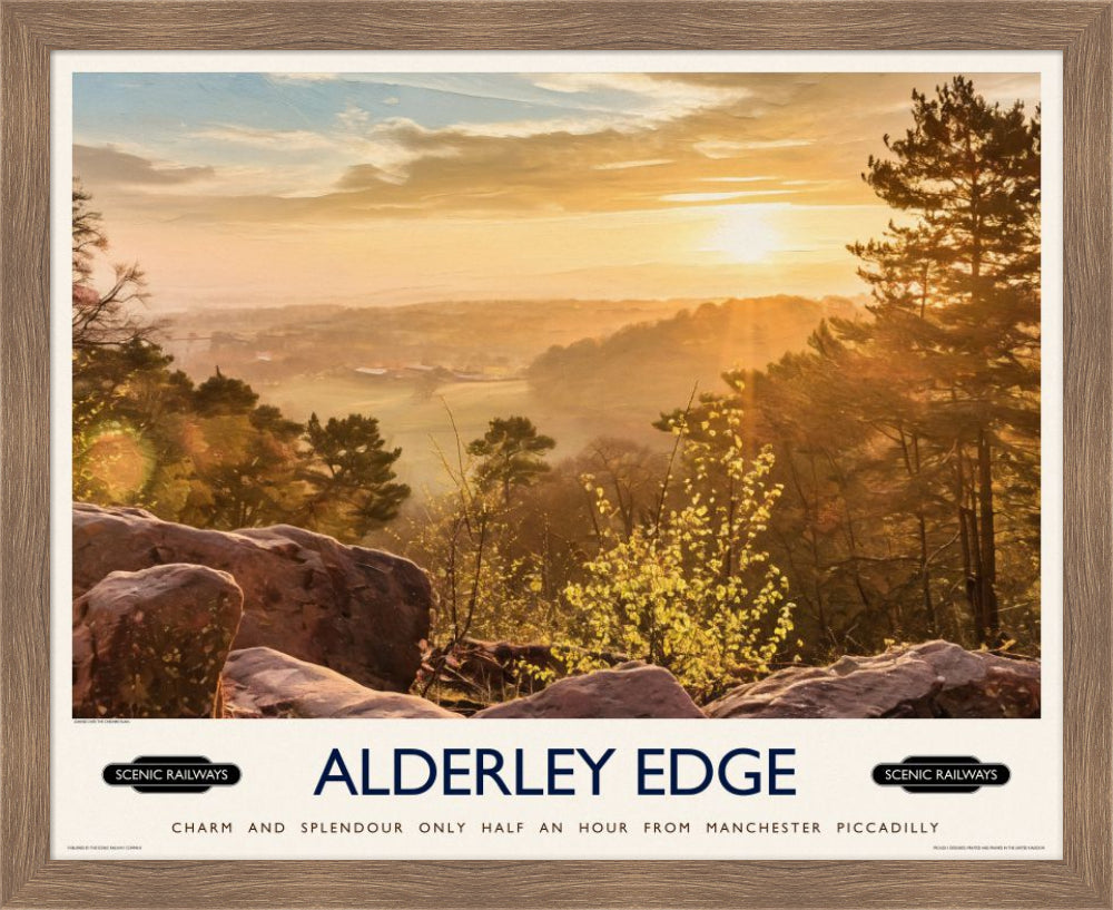 Vintage travel poster- Alderley Edge, Cheshire - Scenic Railways