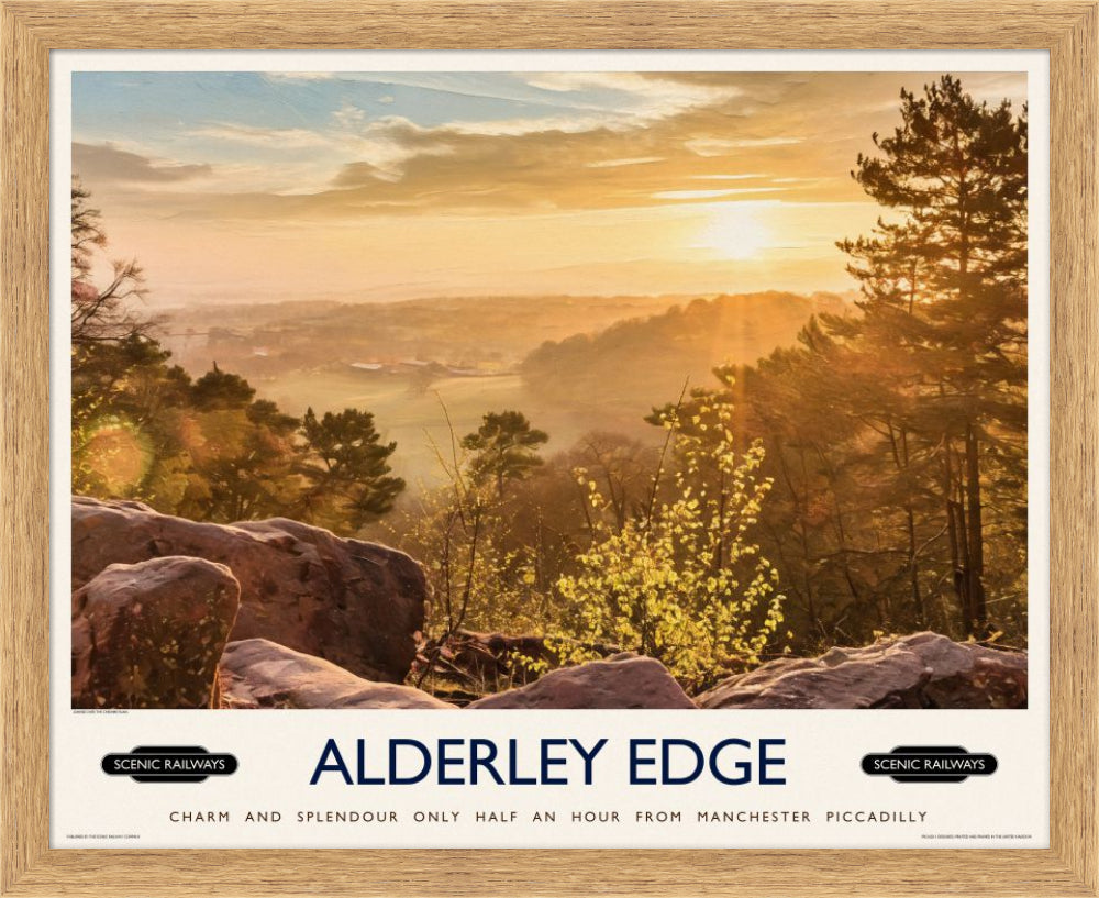 Vintage travel poster- Alderley Edge, Cheshire - Scenic Railways