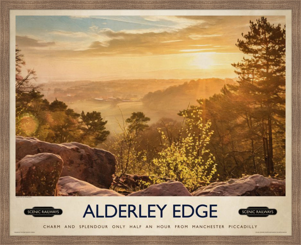 Vintage travel poster- Alderley Edge, Cheshire - Scenic Railways