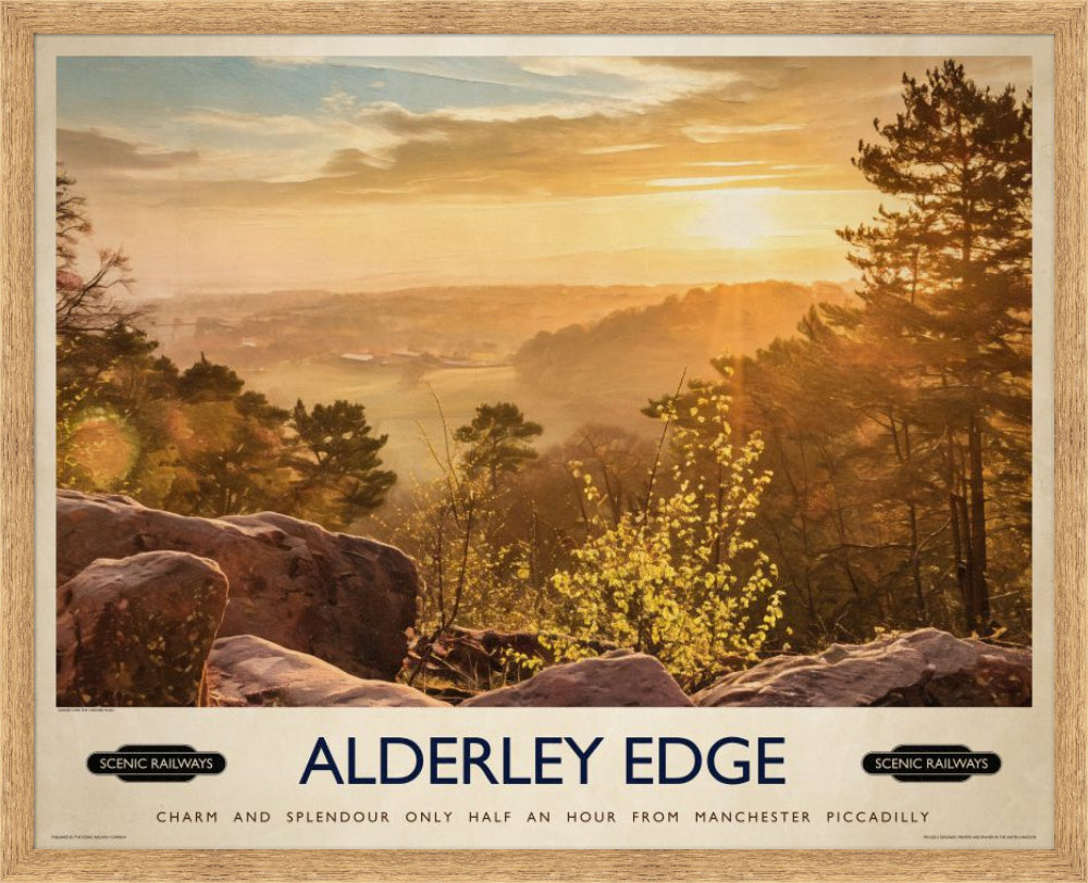 Vintage travel poster- Alderley Edge, Cheshire - Scenic Railways