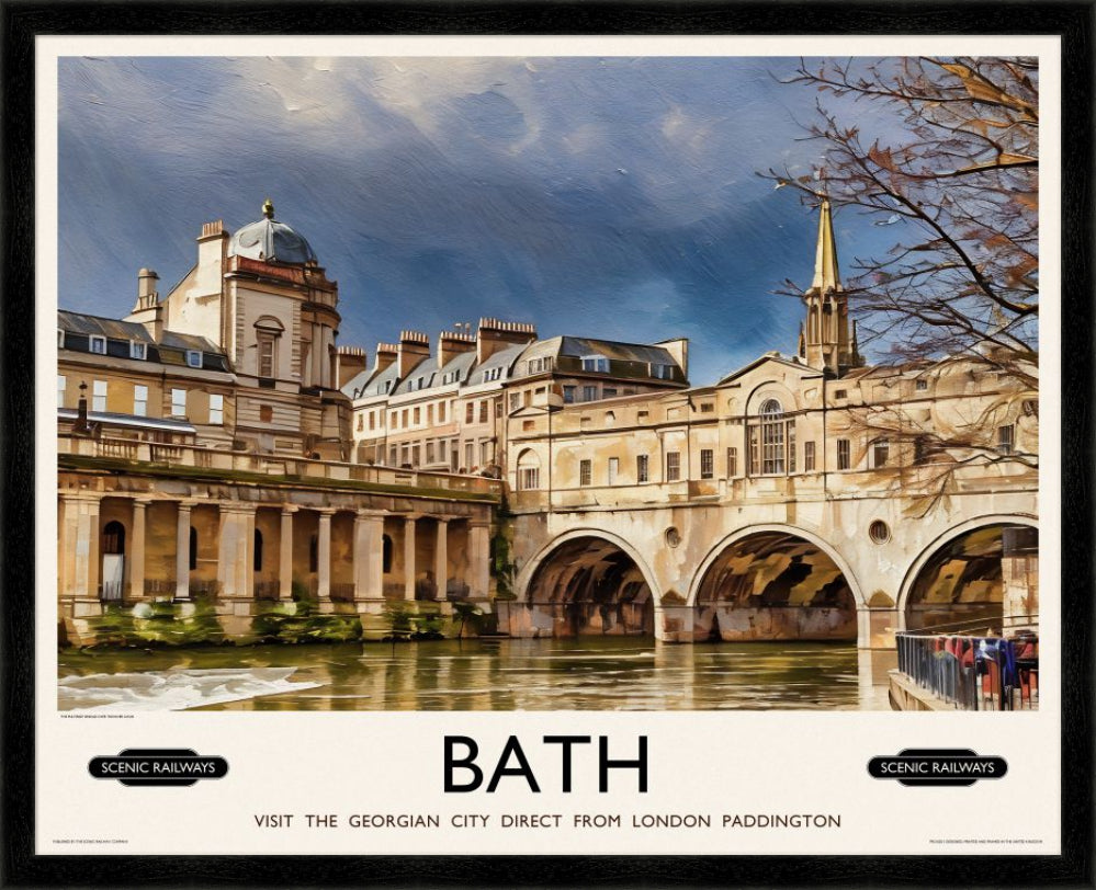 Vintage travel poster- Bath, Somerset - Scenic Railways