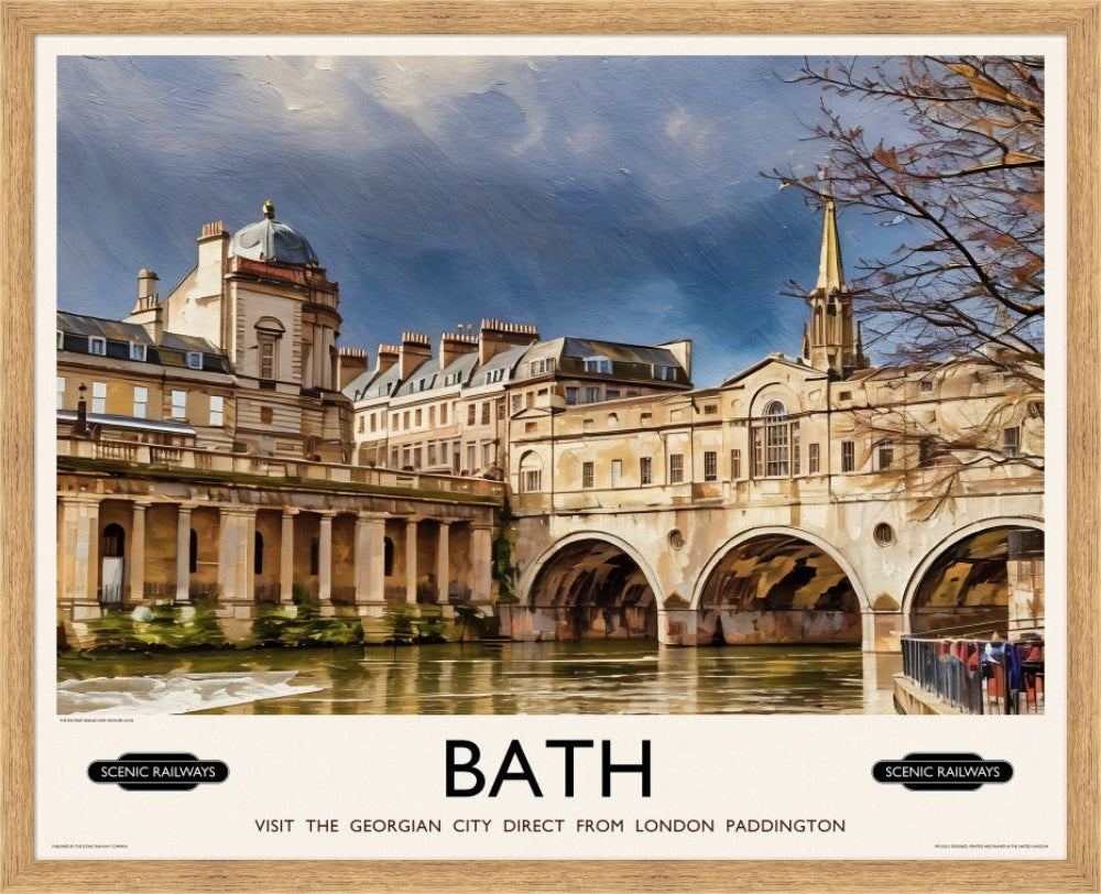 Vintage travel poster- Bath, Somerset - Scenic Railways