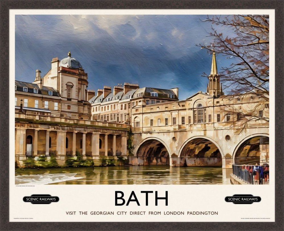 Vintage travel poster- Bath, Somerset - Scenic Railways