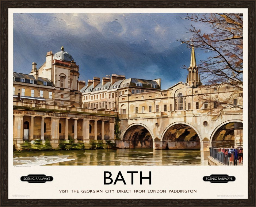 Vintage travel poster- Bath, Somerset - Scenic Railways