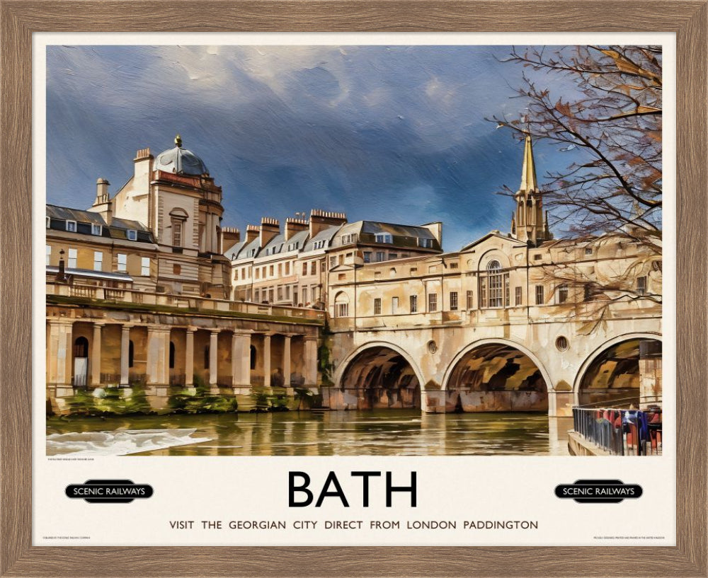 Vintage travel poster- Bath, Somerset - Scenic Railways